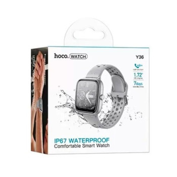 Hoco Y36 Smartwatch με Ελληνικό Μενού Ασημί
