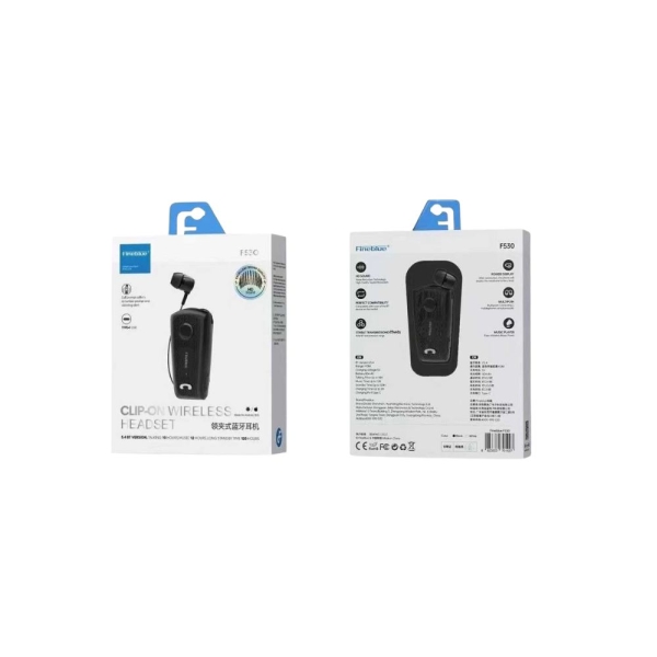 Bluetooth Handsfree Ακουστικό Fineblue F530 In-ear Πέτου Μαύρο