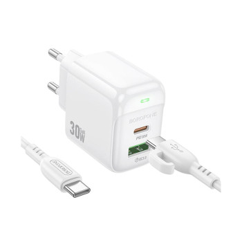 Borofone BAS45A PD+QC30W με καλώδιο USB Type-C Ταχυφορτιστής 
